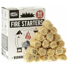 Fire Starters, 50 Count Natural Fire Starters for Grill and Charcoal, Fire Start