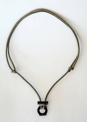 Adj. Fire Starter Necklace With Khaki Fish & Fire 550 Paracord Survival Cord