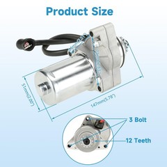 Kit de motor de arranque de 3 pernos compatible con Taotao Coolster ATV de 110 c