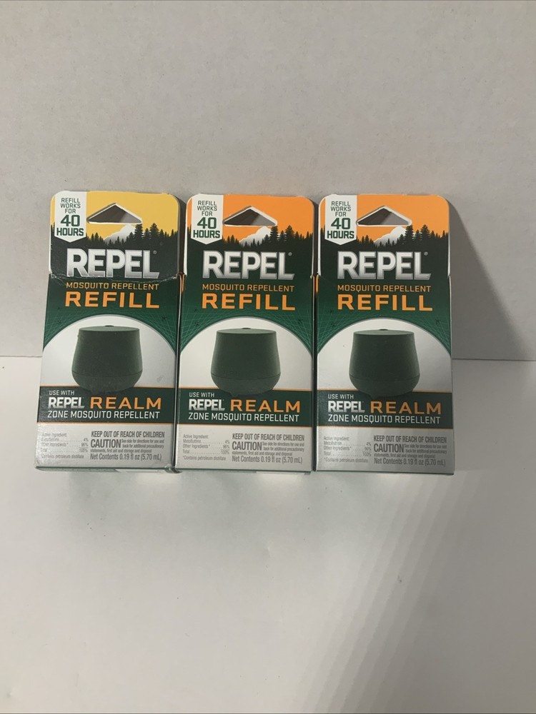 Repel Realm Zone Mosquito Repellent Refills- Refill 3 Pack Bundle Lot