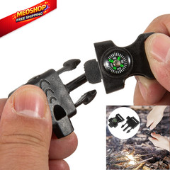 TcJ-Chen 10 PCS Emergency Whistle Buckle come 52*29 mm (10 pieces), Black