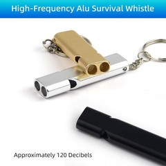 Emergency Whistles, 3-Pack Safety Survival Whistles with Lanyard Keychain,