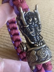 Paracord Bracelet brass Dragon Head clasp fantasy steampunk
