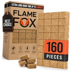 FlameFox Fire Starter Cubes pcs – Quick Natural Fire Starters for 160