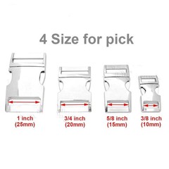 100pcs 10mm 15mm 20mm 25mm Metal Side Release Buckle Clasp Paracord Bracelet DIY