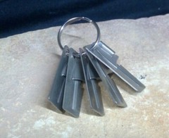 Set of 5 Can Opener P-38 USGI Military Shelby Co John Wayne + Key Chain Ring