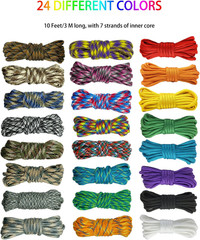 24 Colors Paracord Cord Multifunction Paracord Ropes 550Lb Survival Paracord Ran