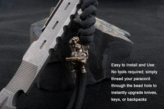 Paracord Beads with Hole for Survival Knife Lanyard Keychains, Zipper, DIY Craft