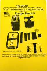 Ranger Bands® 100 Random Extra Stretch EPDM Rubber Strapping Gear Made in USA