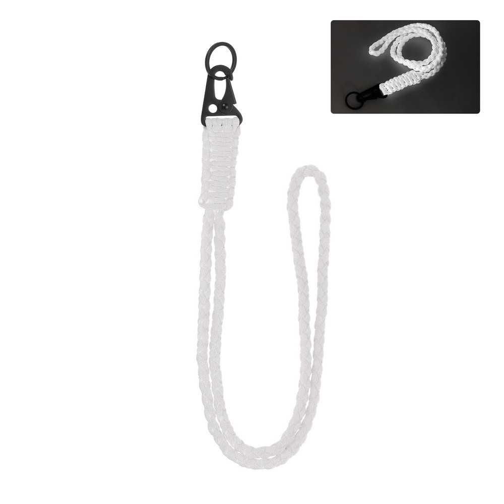 Paracord Lanyard, 550 Heavy Duty Keychain Necklace Lanyard (Luminous White)