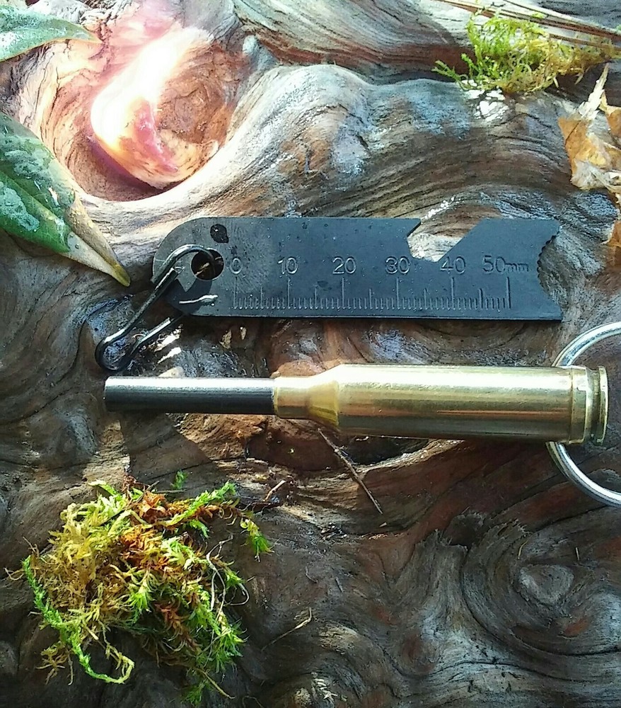 6.5 Rem Mag Bullet Brass Ferro Rod Flint Steel Fire starter Survival ferrocerium