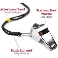 Stainless Steel Sports Whistle with Lanyard for Coaches Referees and Officials