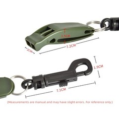 Compact rescue whistle for hiking camping survival with nylon lanyard hole