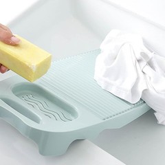 Non-Slip Laundry Washing Board, Household Washboard, Hand Large, E-Light Blue
