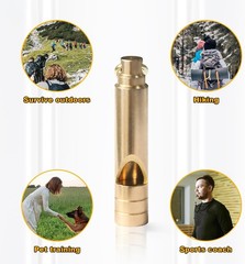 Brass Survival Whistle, 125 dB Loud Emergency Whistle with 1 Pack, Yellow