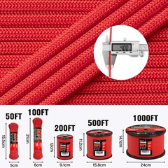 Paracord Rope 550 lb – 50ft 5/32″ Parachute Cord 4MM 7-Strand para Cord – Hea…