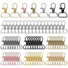 60PCS Key Chain Clip Hooks, Swivel Clasp Hooks, D Ring Clip Lanyard Hardware