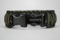 550 Paracord Survival Bracelet King Cobra Black/OD Green «Made in the USA»