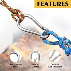304 Stainless Steel Carabiner 2 inch, 3 inch, 4 inch, 5 Inch.Heavy Duty Carab…