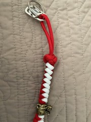 paracord keychain. backpack or jacket zipper pull. North Carolina St Wolfpack #5