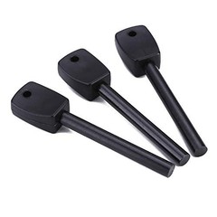 FOSTAR 3 PCS Tactical Ferro (Ferrocerium) Rods, Bushcraft Flint Fire Black