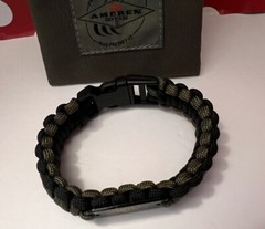 Lot Amerex Defense Army Green Paracord Emergency Survival Bracelet Phone Holder