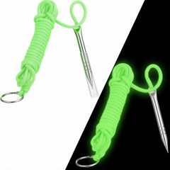 10 Ft Glow in the Dark Paracord Fish Stringer with Stainless Steel Spike, 2 PCS