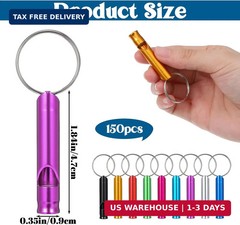120 Pieces Aluminum Emergency Whistle, Kids Safety Whistle With Keychain, Whistl