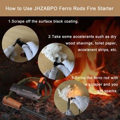 Fire Starter for Campfires, Flint and Steel Fire Starter Kit, Ferro Rod Survi…