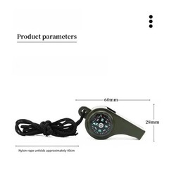 3-in-1 Emergency Whistle Compass Thermometer Outdoor Camping Hiking Survival