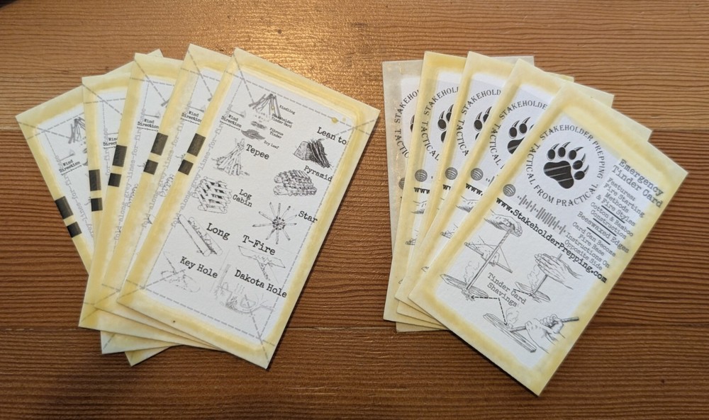 Stakeholder Prepping Podcast Emergency Tinder Cards 10-pack Fire Starter Kit
