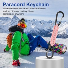 Paracord Keychain Aluminum Paracord Lanyard Key Chain – (2 Pack, Light Pink)