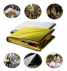 100 Pcs Medical Emergency Thermal Blanket Mylar Trauma Military Survival Silver