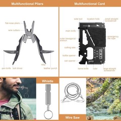 Survival Kit 34 in 1 Emergency Tactical Survival Gear Camping Tool Accessorie…