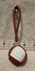 Three 1″ Monkey’s Fist Rubber Ball Combo, Twist Braid & Loop. Crimson and White