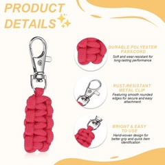 Paracord Zipper Pull, Polyester Zipper Pulls Replacement 5 Pcs & Red