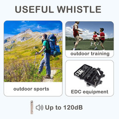 Whistle Emergency,Titanium Whistle Necklace Keychain Loud up to 120db,Emergency
