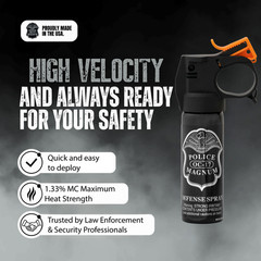 Police Magnum pepper spray 3 ounce Fire Master .50oz Pocket Clip Self Defense