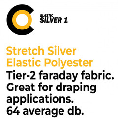 Faraday Cyber ES Fabric EMF RF Shielding Silver Elastic Fabric 62″x1′