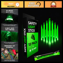 Emergency Glow Sticks – 12 Hour Duration, Individually Wrapped Survival Lights f