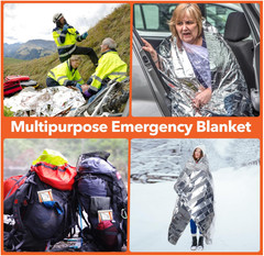 6 Pack Emergency Survival Blankets Thermal Mylar Space Blankets Waterproof