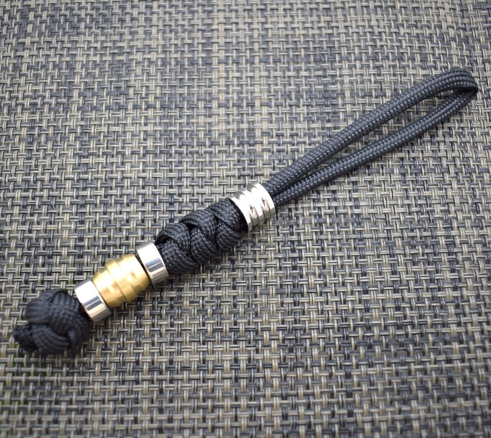 Stainless Steel & brass knife Lanyard Bead Paracord beads crafted for EDC gear