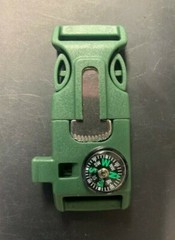 5x Paracord Buckle Clip Whistle, Blade & Compass Survival for Paracord Bracelet