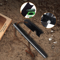 2-Pack Ferro Rod Fire Starter Kit w/6-in-1 Tool & Tinder – Survival Camping
