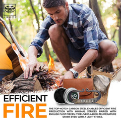 The Artisan Heritage Fire Kit – Hand-Forged Carbon Steel & English Flint in a Pr