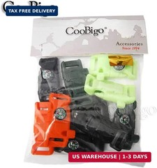 Paracord Buckle with Whistle Compass, Side Release Plastic Buckles for Paracord