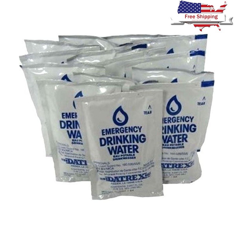 Emergency Purified Water Sachets Survival Kit First Aid 125ml 5 Year Life New