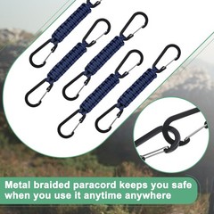 5-Pack Braided Paracord with Clips, 7.9 Inch Paracord Lanyard[Navy Blue]