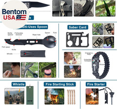 254 in 1 Survival Kit, First Aid Kit Survival for Outdoor Emergencies Includes H