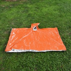 Fits Extreme Cold Survival Set Of 2 Orange And Green Thermal Rain Coat Poncho